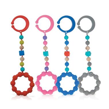 SILICONE RING TEETHER W/CLIP