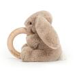 JELLYCAT - BEIGE BUNNY WOODEN RING TOY