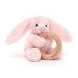 JELLYCAT - PINK BUNNY WOODEN RING TOY