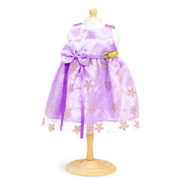 DUKKE FEST KJOLE LILLA SATIN
