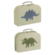A LITTLE LOVELY COMPANY - DINOSAUR SUITCASES 2PC