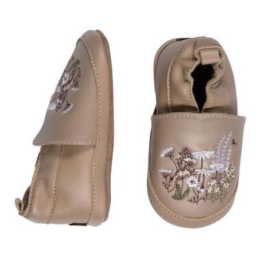 LEATHER SLIPPERS W. FLOWERS