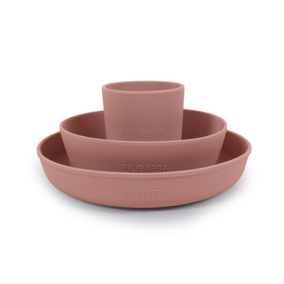 FILIBABBA - SILICONE DINNER SET - ROSE