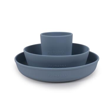 SILICONE DINNER SET POWDER BLU