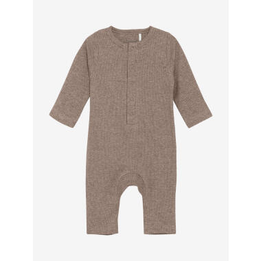 ROMPER LS MELANGE RIB