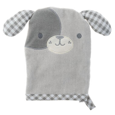 BATH MITT - GREY PUPPY