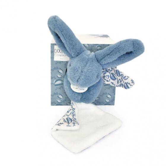 DOUDOU - KANIN BLÅ PUTTEKLUD LILLE 18CM