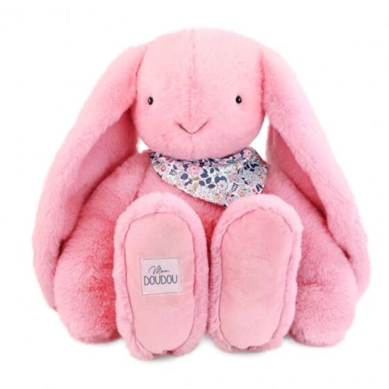 DOUDOU - BLOMSTERKANIN ROSA 50 CM
