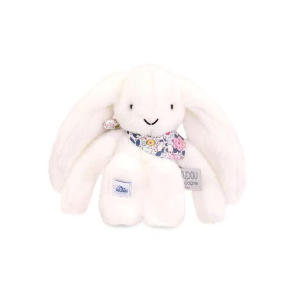 DOUDOU - BLOMSTERKANIN HVID 25 CM