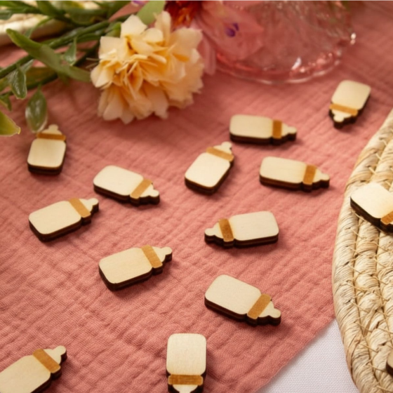 KOSTUMER/TEMASHOP - SUTTEFLASKE TRÆ KONFETTI