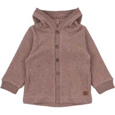COTTON FLEECE CARDIGAN W/ HOOD