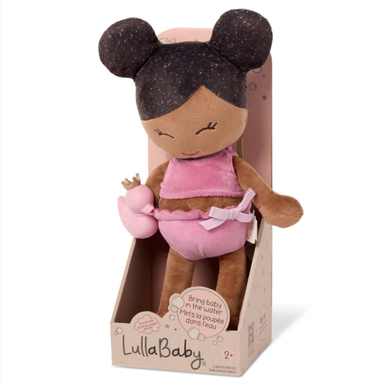 LULLABABY - BADEDUKKE PIGE, SORT HÅR