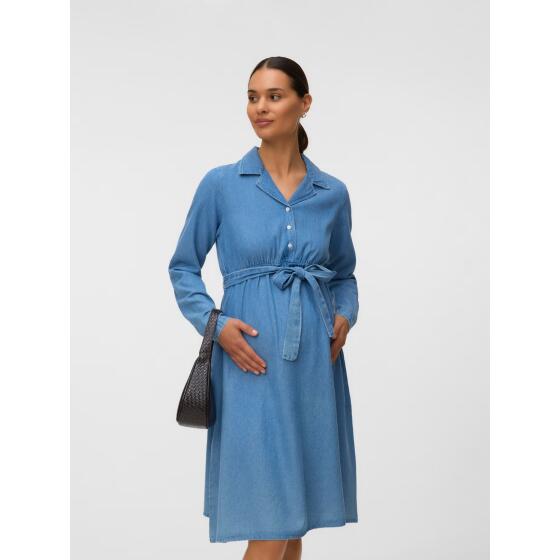 MAMALICIOUS - MLVALETTA LIA LS DENIM DRESS